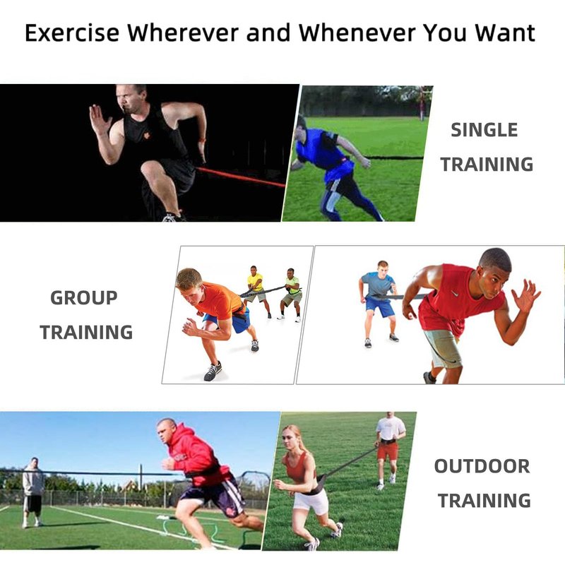 OYINDIZ Resistance Speed Training Set, 8pcs Exercise Explosive Force Bounce Physical Equipment Double Rope Improve Agility Power Strength for Jumping Basketball Tennis Football Volleyball