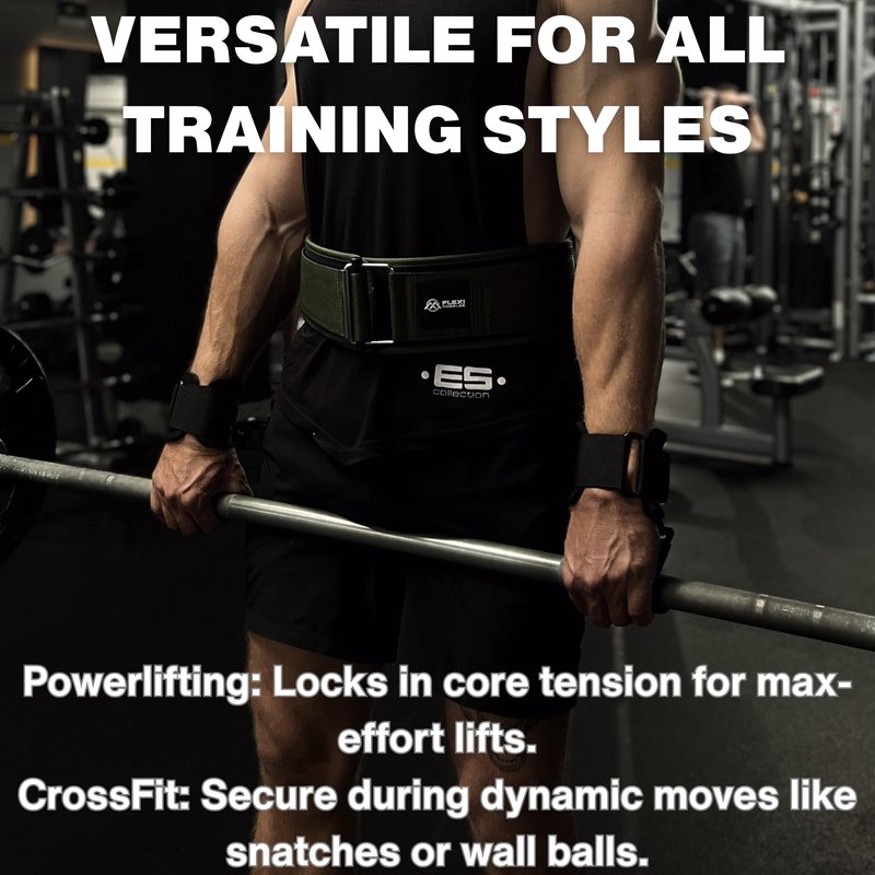 Flexi Muscles Quick Lock Weightlifting Belt - Adjustable Back Support with Metal Buckle - Ideal for Powerlifting, Cross Training, and Olympic Lifting - Durable Lifting Belt for Men & Women (Red, L)