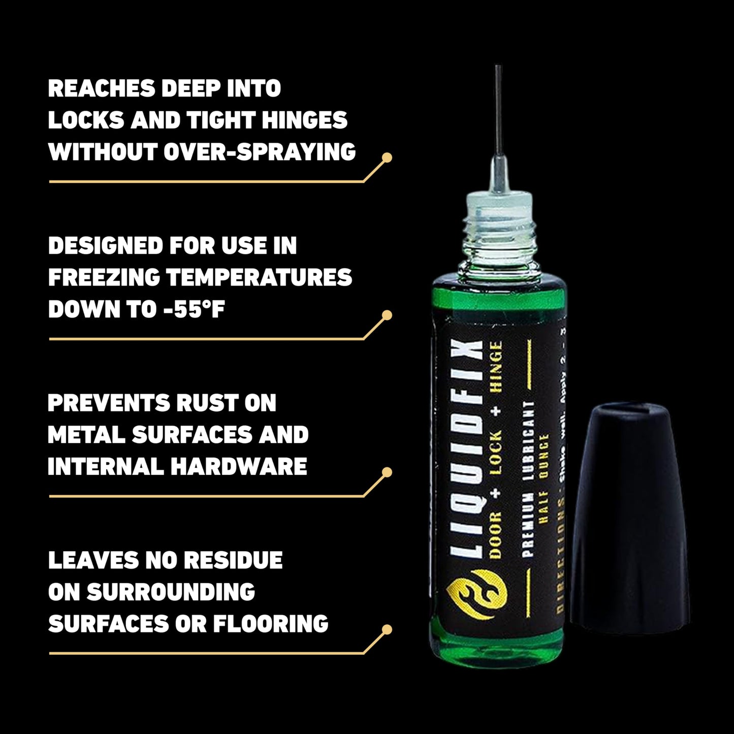 LiquidFix Door, Lock & Hinge Lubricant - 4 oz Dropper + 0.5 Needle Combo