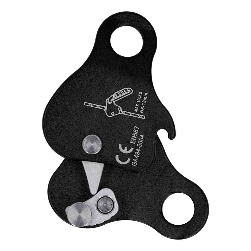 VGEBY Climbing Rope Grab, Self Braking Safety Grip Clamp Ascender Device for Mountaineering Rappelling Rescue Outdoor Sports