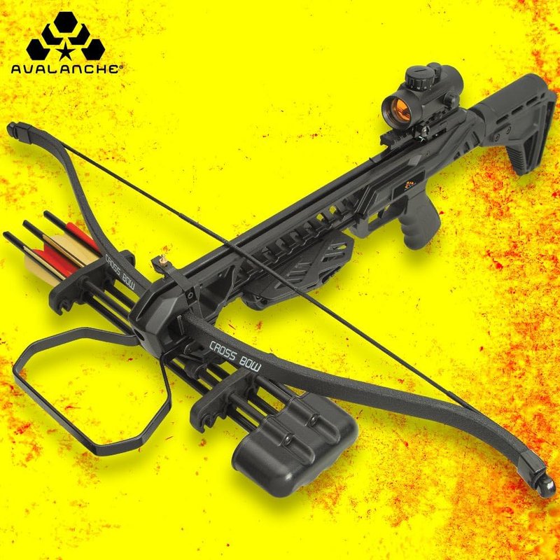 Avalanche Hellhound Recurve Crossbow - 175-Lb Draw Weight, 255 FPS | Includes Scope, Bolts & Quiver