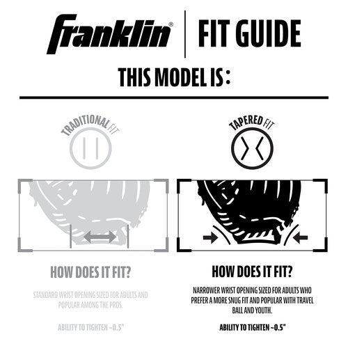 Franklin Sports CTZ5000 Baseball Fielding Glove - Men's Adult and Youth Baseball Mitt - Black Cowhide Leather Glove - 12.0" Basket Web for Infielders + Pitchers