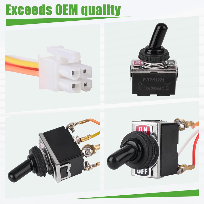 10L0L Golf Cart Run/Tow Switch for EZGO TXT, DCS and PDS Electric 1994-Up Upgraded Switch with Connecting Wires, OEM#73125-G01 633114