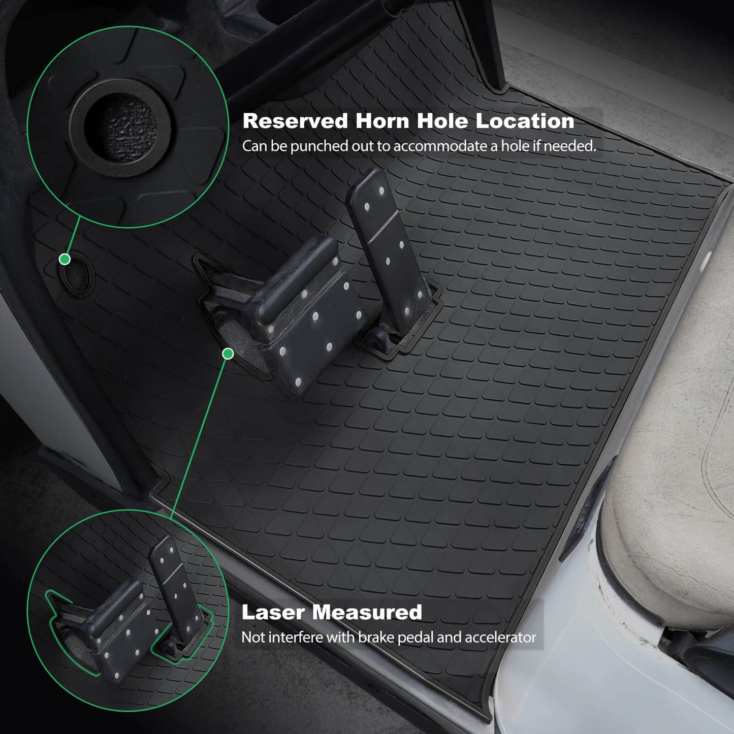 Golf Cart Floor Mat for EZGO TXT, Full Coverage Floor Liner Mat Replacement for EZGO TXT, Express S4 (2012-2020), Workhorse,Valor, Star Classic 36V Models Non-Slip&Easy to Clean Black