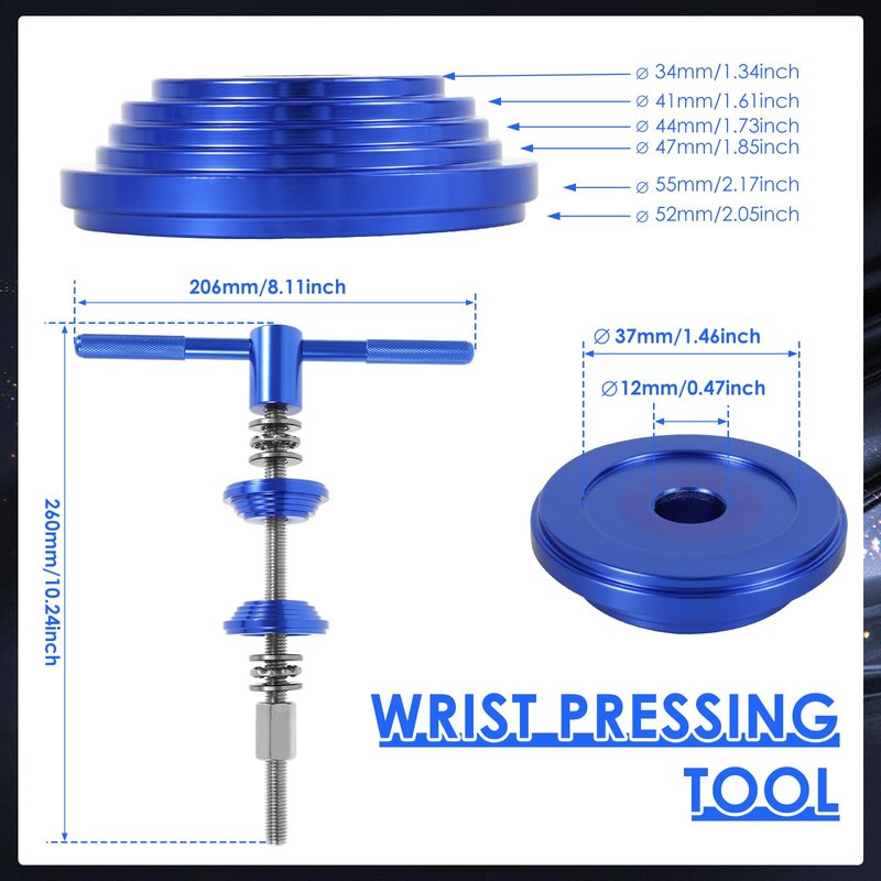 Bike Headset Press Tool, BB Axle Installation Tool, Electroplating Bike Headset Press Installer With Detachable Handle for Most Standard Bicycle Frame(Blue)
