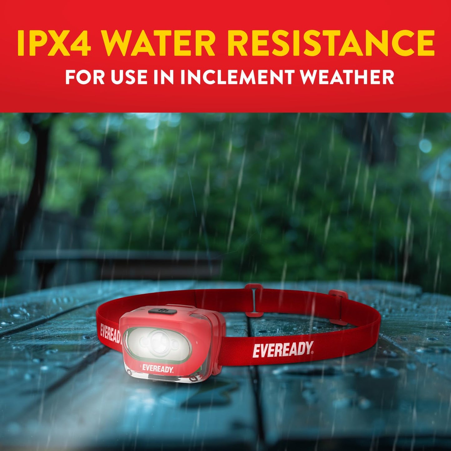 Eveready X200 LED Rechargeable Headlamps (2-Pack), Super Bright IPX4 Water Resistant Head Lights for Running, Camping, Emergency, Outdoors (USB Cable Included)