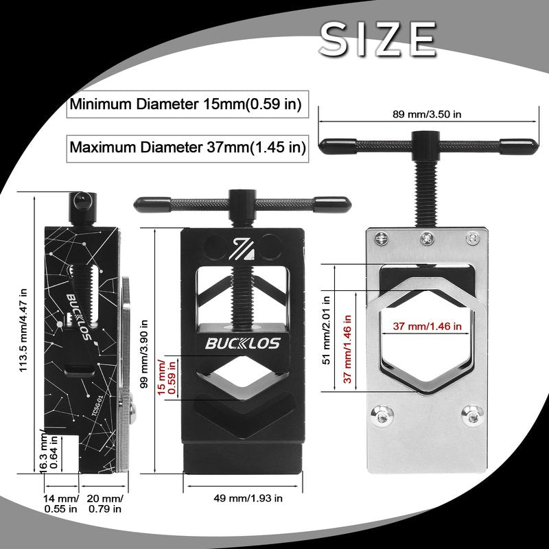 BUCKLOS Bicycle Saw Guide Fit Road Mountain Bike Fork Steerer Handlebar Seat Post, Cycling Repair Parts Bicycle Saw Guide for Carbon Fiber Aluminium Alloy Tubes Cutting Adjustable
