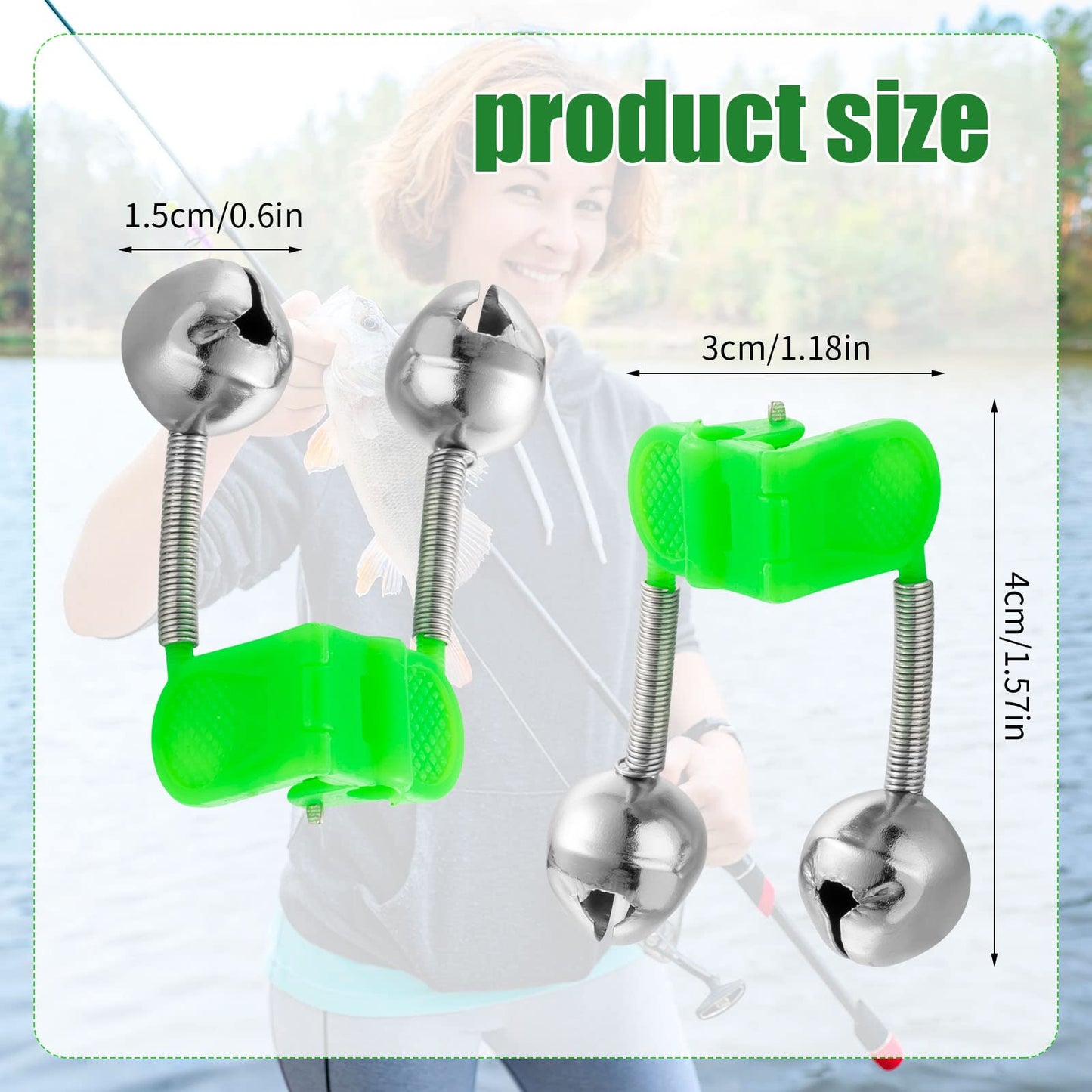 Honoson 200 Pcs Plastic Fishing Bells Clip on Fishing Rod Alarm Bell Fish Bite Alarm Fishing Bite Indicators with Dual Alert Bells