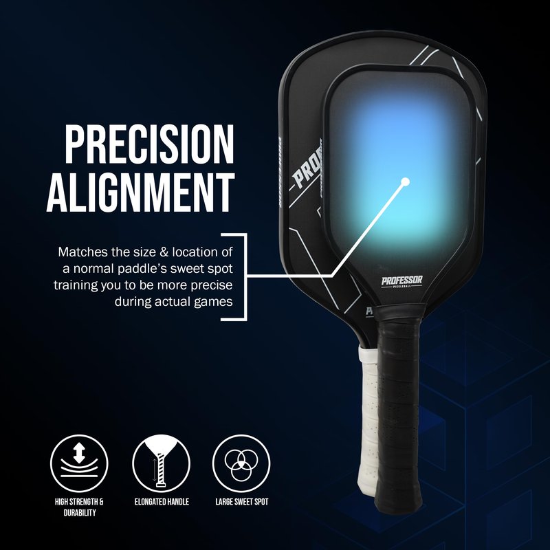 Professor Pickleball Training Paddle - Sweet Spot Enhancement with Extended Handle - T700 Raw Carbon Fiber Construction, 16MM Core Practice Pickleball Trainer Paddle