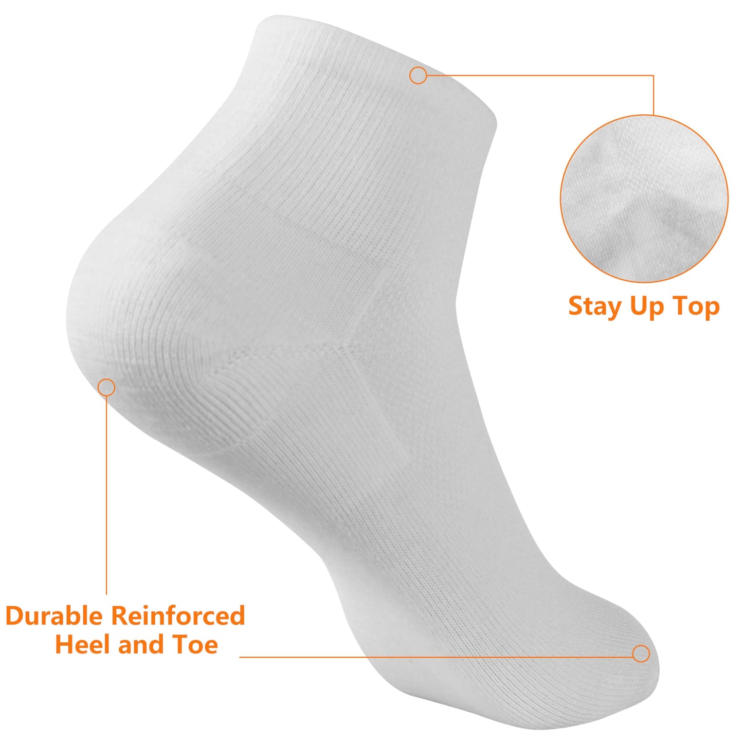 RTZAT 90% Merino Wool Ankle Men's Women's Athletic Business Casual Running Moisture Wicking Everyday Thin Wool Socks, Large, White, 3 Pairs