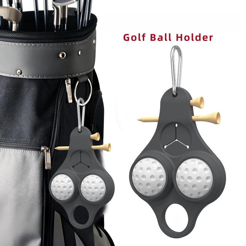 Stroke & Distance Silicone Golf Ball Holder – Golf Ball Caddie, Clip‑On Golf Bag Accessory for Balls, Tees, Keys & Towels, Durable Multi‑Use Organizer