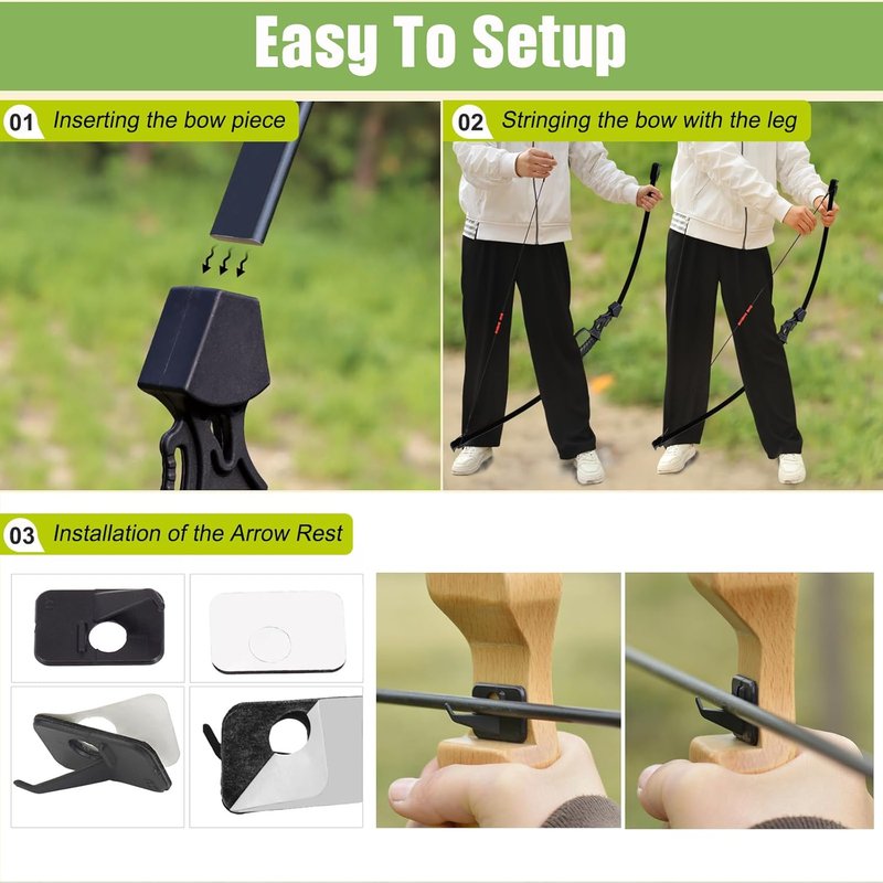 40-Inch Bow and Arrow Set - Ambidextrous Recurve Bow for Teens | 7 Arrows Included, Perfect for Outdoor Games
