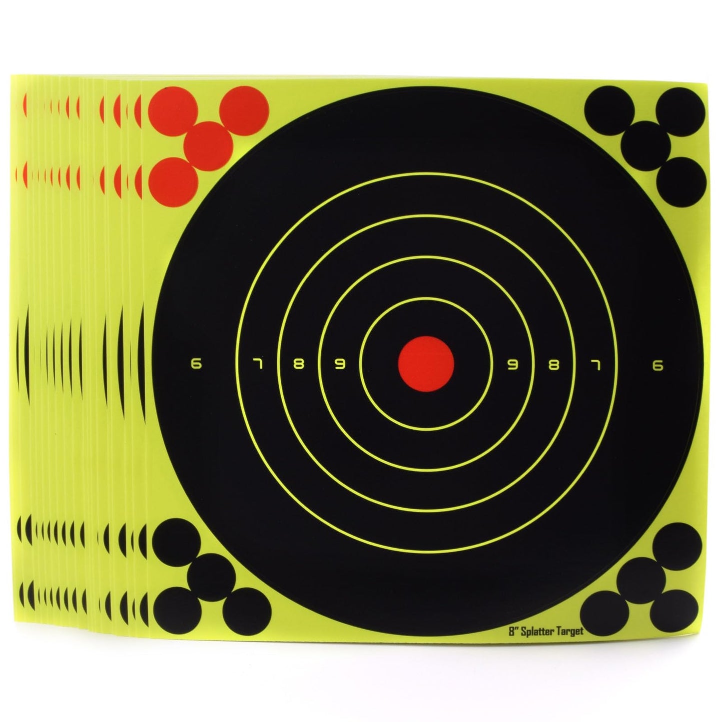 SKLK-SEL 8 Inch Splatter Targets, Adhesive Shooting Target Stickers with Yellow Effect for BB Gun, Pellet Gun, Airsoft, Pistol, Rifle Shooting Practice-20PCS