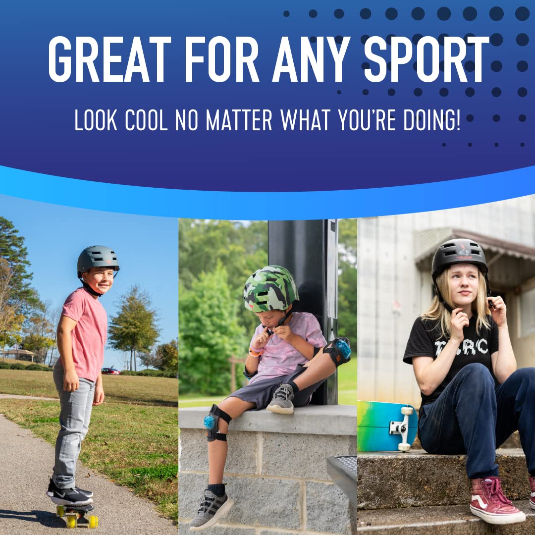 Flybar Bike Helmet- Multi Sport Dual Certified Adjustable Dial, Skateboard Helmet, Roller Skating, Pogo, Electric Scooter, Snowboard, Boys and Girls Kids- Adults Helmets (Blue,S-M)