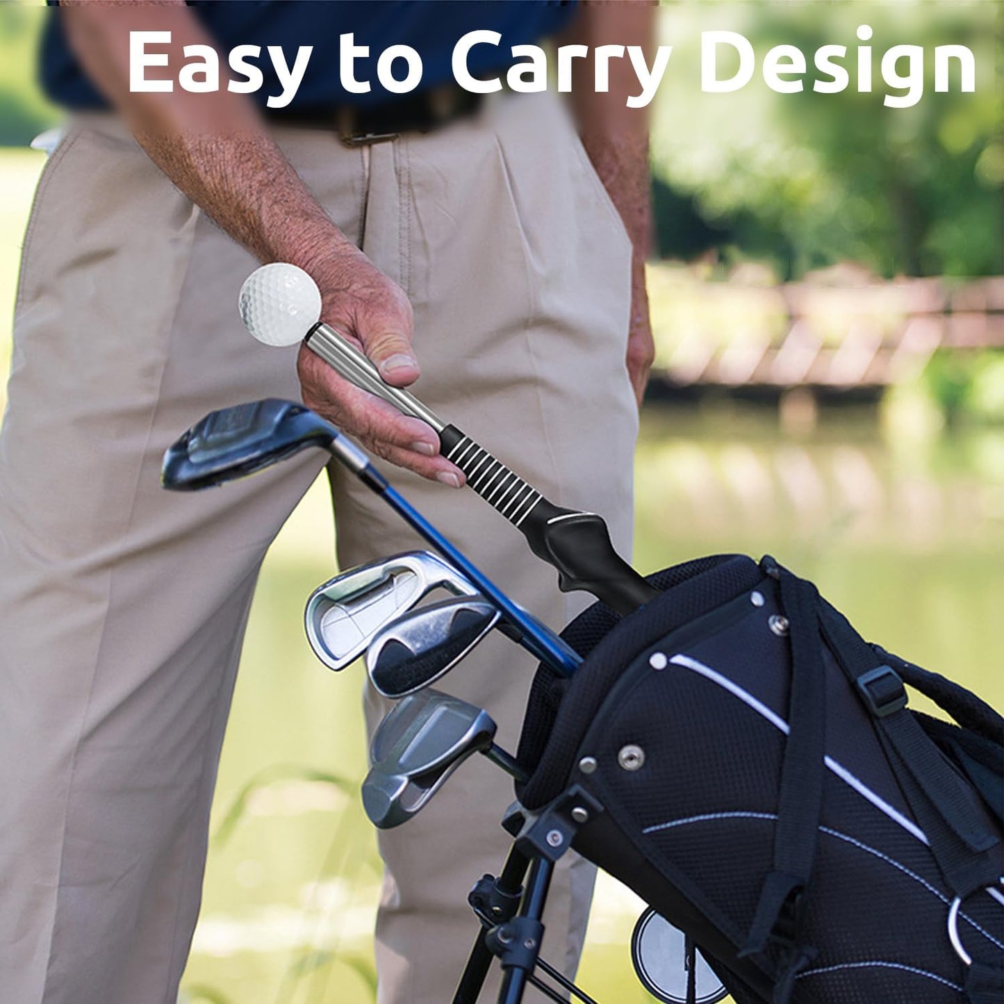 JwKenta Retractable Golf Swing Trainer, Golf Grip Trainer for Warm-ups, Indoor Practice, Right-Handed Golf Clubs, Golf Accessories - Strength and Tempo Training for The chip Shot