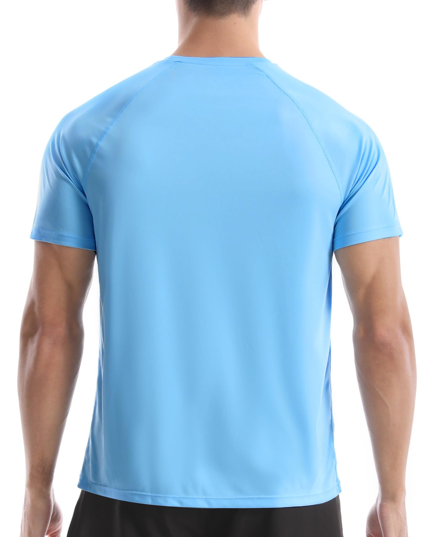Roadbox Men's Rash Guard Short Sleeve, UPF 50+ UV Sun Protection Swim Shirts, Quick Dry Lightweight Water Surf Beach T-Shirt