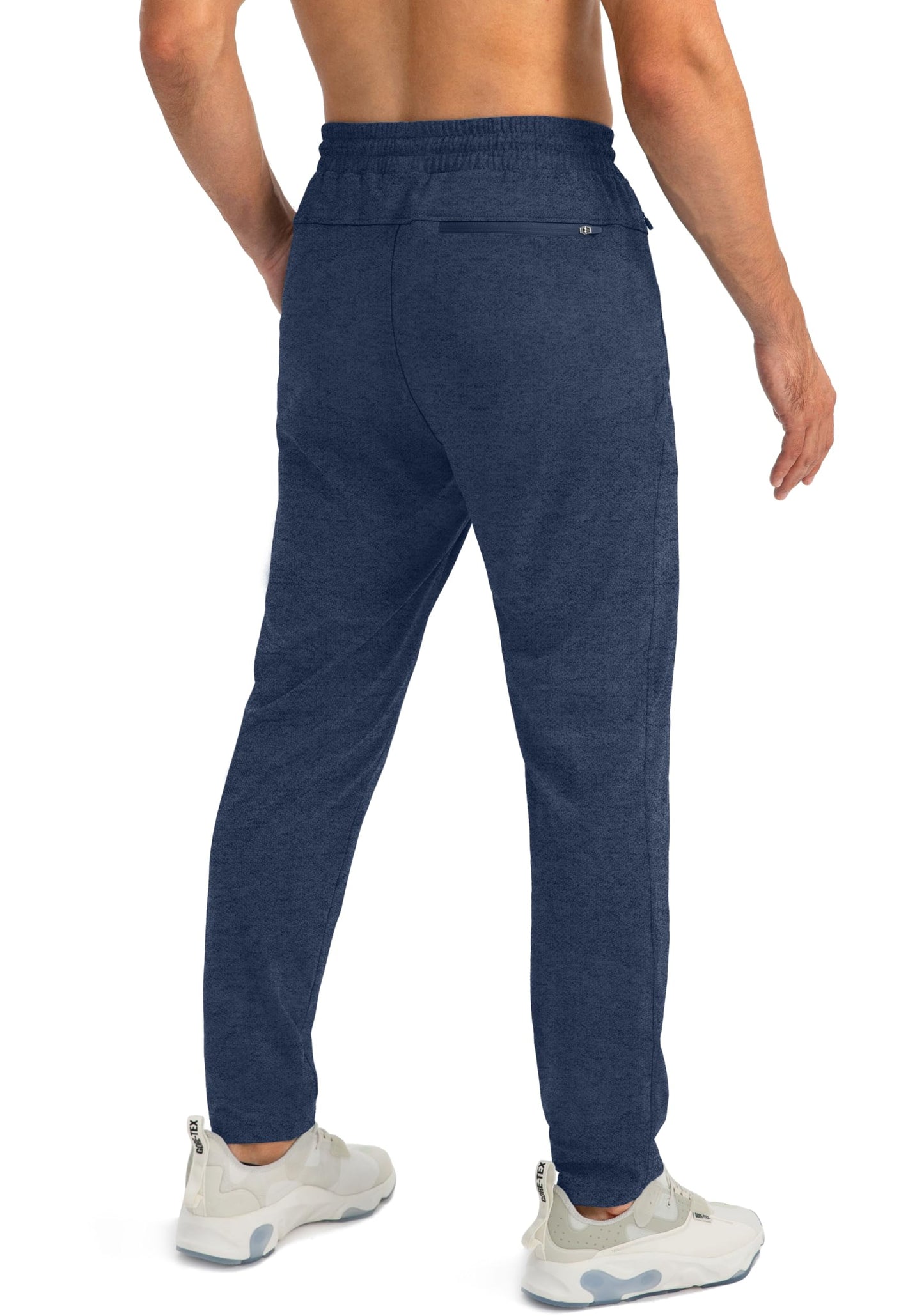 G Gradual Men's Sweatpants with Zipper Pockets Tapered Joggers for Men Athletic Pants for Workout, Jogging, Running (Heathered Academy Blue, Small)