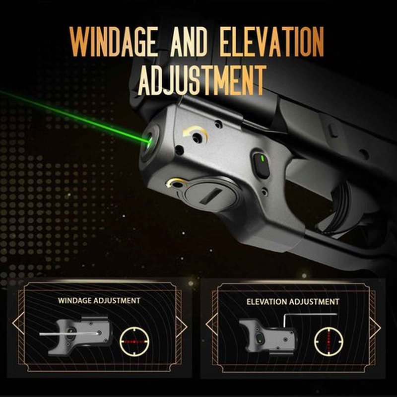 WARRIORLAND Green Laser Sight Fit Glock 43X MOS with Kydex Holster,Green Beam Sight with Power Indicator, Glock 43X MOS Laser with IWB Holster Right Hand, WLS-100G w/ G43X MOS