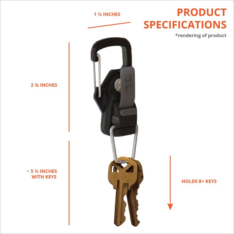 8TIMBER Terra Clip Magnetic Quick Release Keychain - Effortless Carabiner Alternative for Stylish Key Management Anywhere with Quick and Easy Magnetic Tab, Carabiner and Magnetic Clip in One