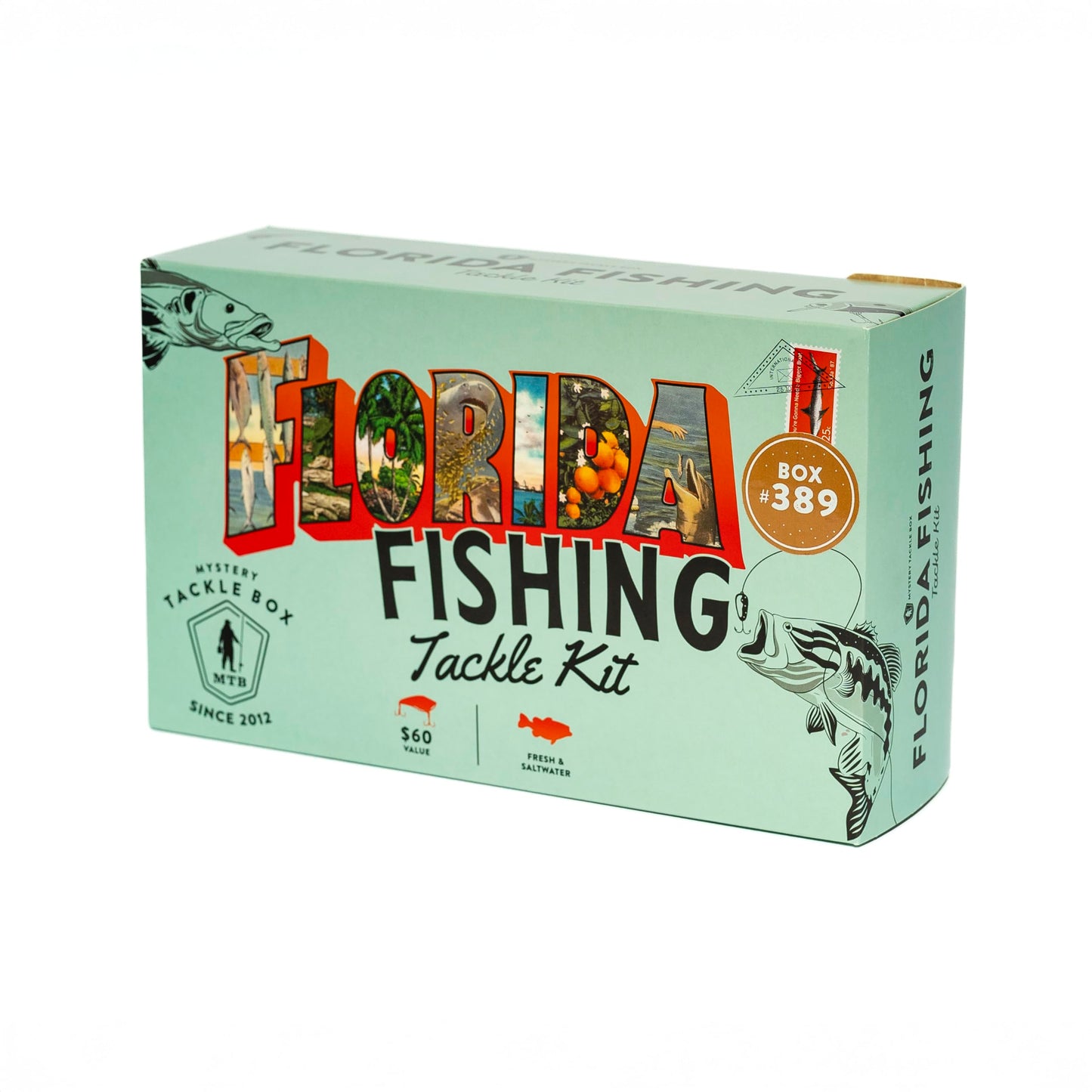 Mystery Tackle Box Florida Elite Fishing Kit – 7-9 Freshwater & Inshore Saltwater Baits for Bass, Snook, Redfish & More – Includes Exclusive Florida Decal