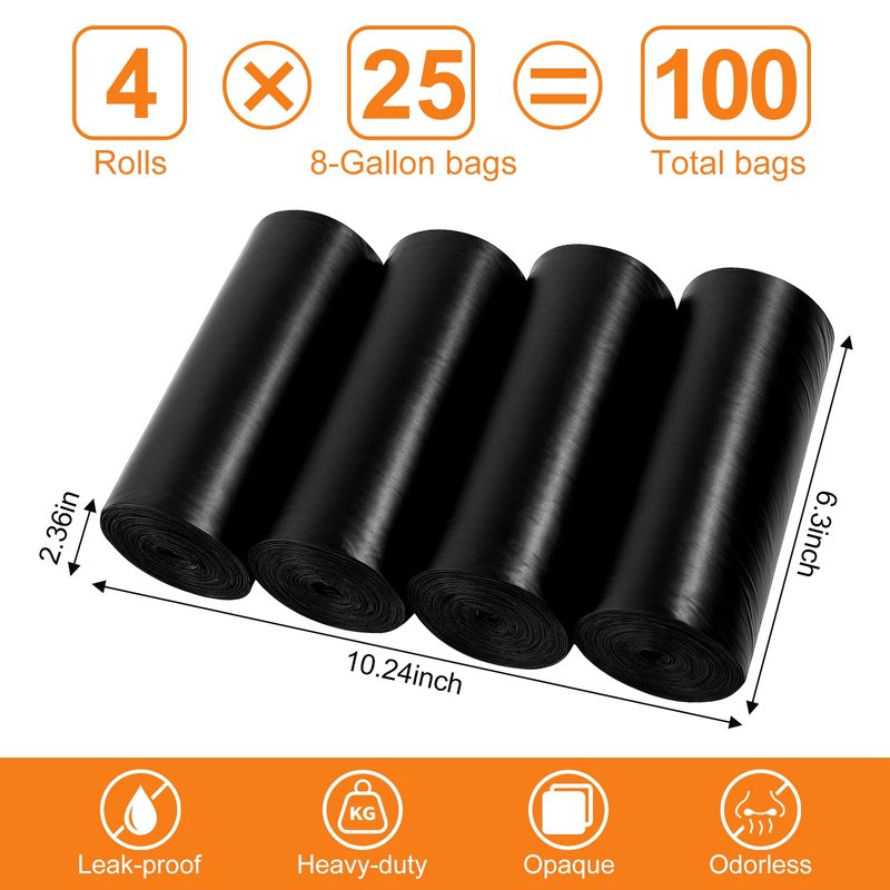 HXSEMAYIG 100 Portable Camping Toilet Bags, Biodegradable Porta Potty Bags for 5 Gallon Bucket Toilet