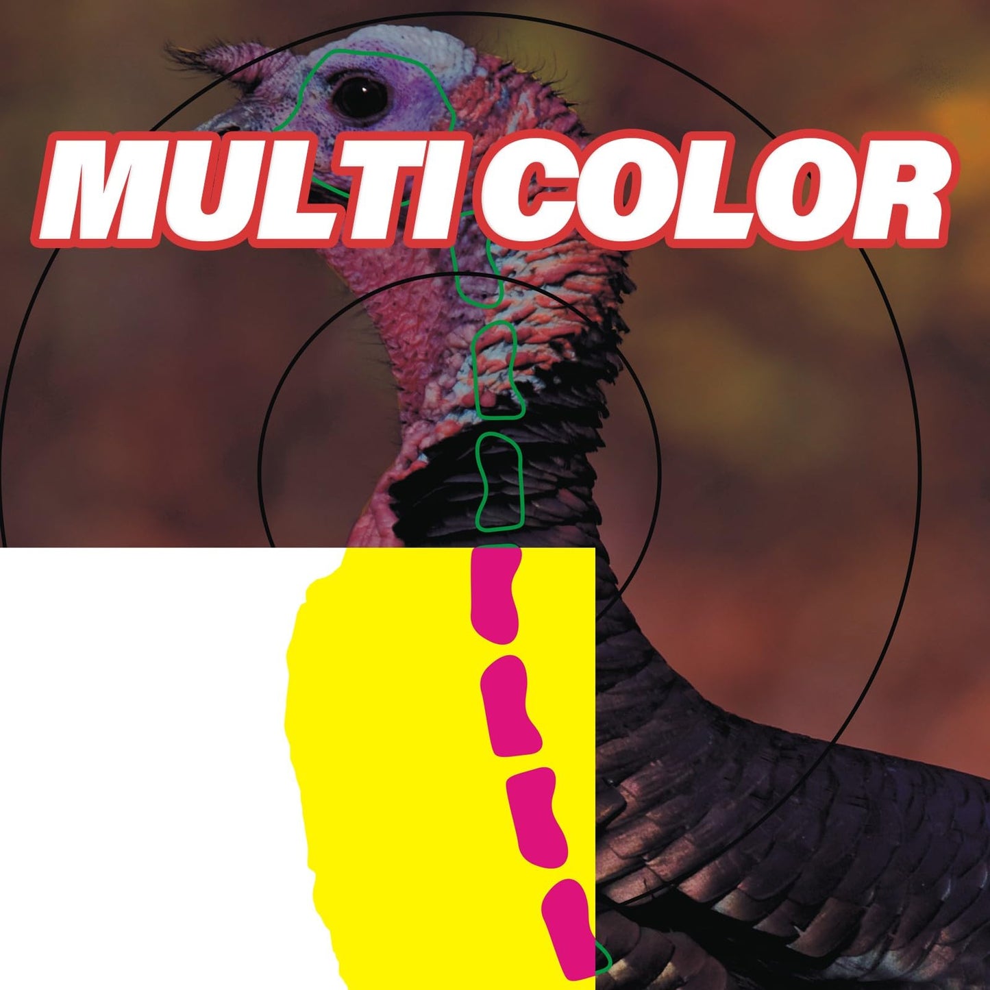 PTPHJEG 12" x 18" Small Game Animal Targets & Reflective Turkey Targets - Photo-Realistic Instant Splatter Shot Targets - for All Guns and calibers - 50 Pack
