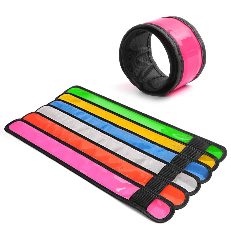 LOBKIN Safety Bracelets, LED Slap Armband Kids Camping Walking at Night Safe LED Light Wrist Light Reflective Belt, Magic Band Running Lights for Runners