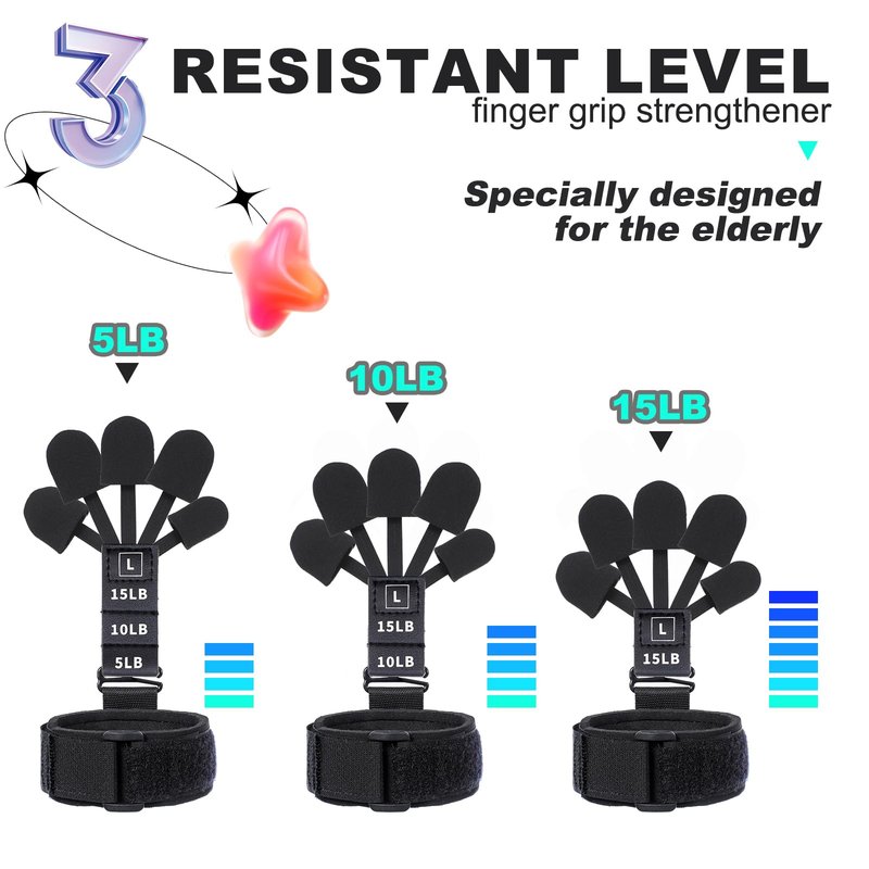 Grip Strength Trainer for Elderly, Forearm Exerciser, Low intensity Hand Reahbilitation, Finger Strengthener for Grip Strength/Finger Exerciser Great for Physical Therapy