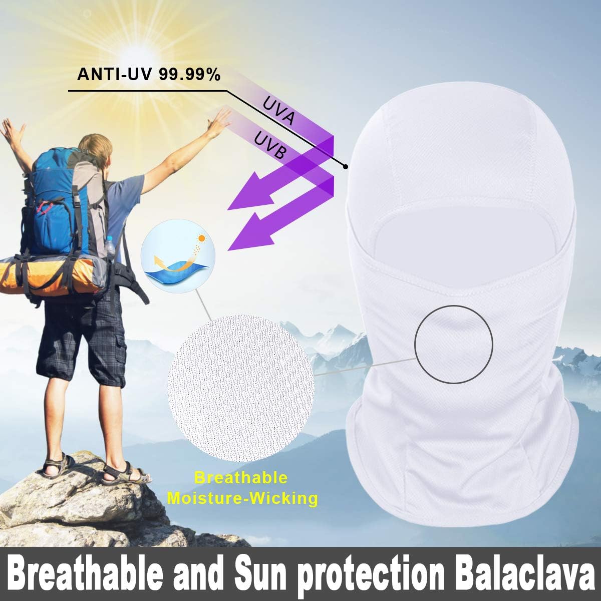 Achiou Ski Mask - Balaclava Face Cover for Men & Women | Lightweight UV Protection for Motorcycle & Snowboarding