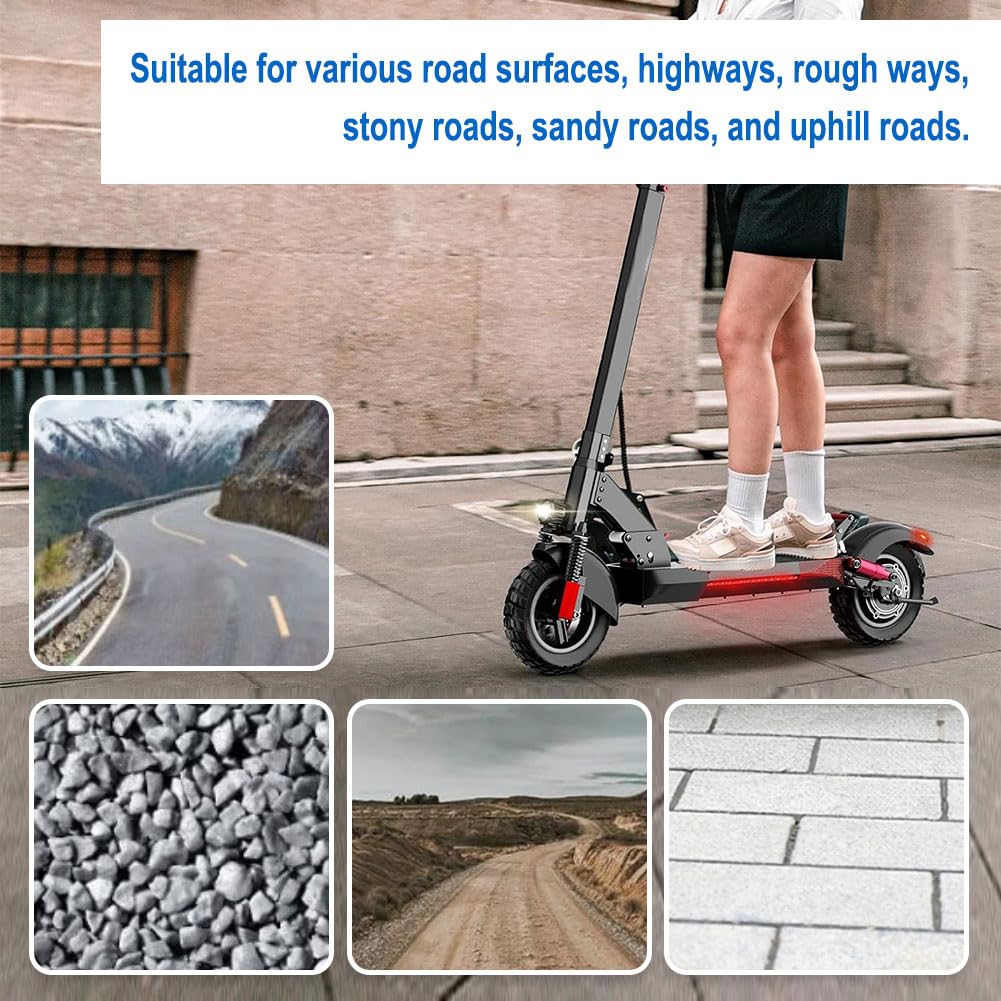 255x80 Scooter Tire with Hub 10 Inch Off Road Tyre Electric Scooter Tire with Inner Tube Non Slip Thickened Pneumatic Rubber Tyres Replacement for 80/65-6 10x3.0 Electric Balance Scooter