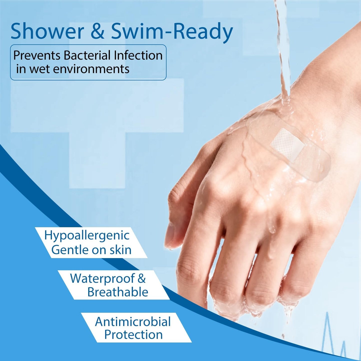 200 Count Waterproof Bandaids Sheer and Clear Polyurethane Adhesive Bandages for First Aid, Swimming & Showering Wound Care Supplies 0.8"x2.8"