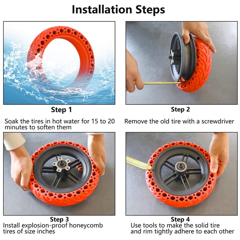8.5x2 Inch Electric Scooter Solid Wheels, 50/75-6.1 Rubber Replacement Tyre for Gotrax GXL V2/XR/APEX & Xiaomi M365/M365 Pro/1S/Pro 2 & All 8.5" Scooters, Never Puncture Blue(2PCS)