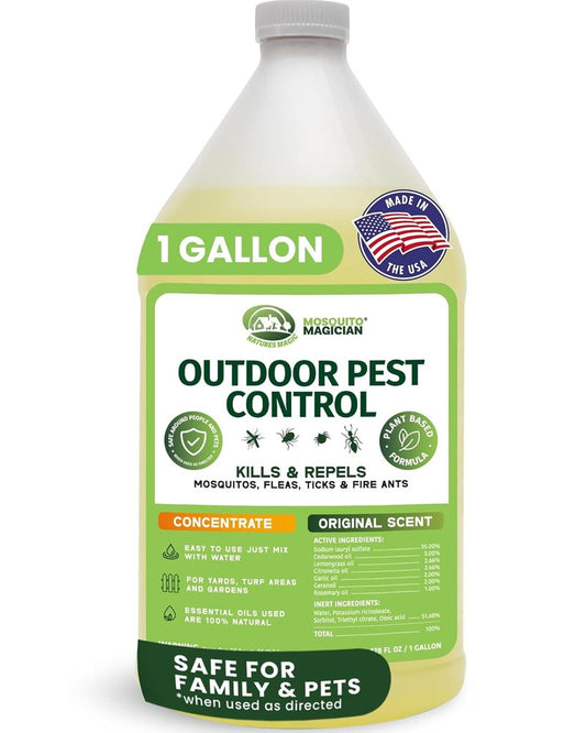 Mosquito Magician Liquid Concentrate - Effective Mosquito, Flea & Ant Killer - Essential Oil Yard Treatment | 1 Gallon