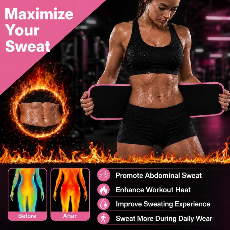 YITIANTL Waist Trainer for Women and Men Belly Fat, Neoprene Sauna Sweat Band, Stomach Wrap Waist Trimmer for Workout, Lower Back Support-Small Pink