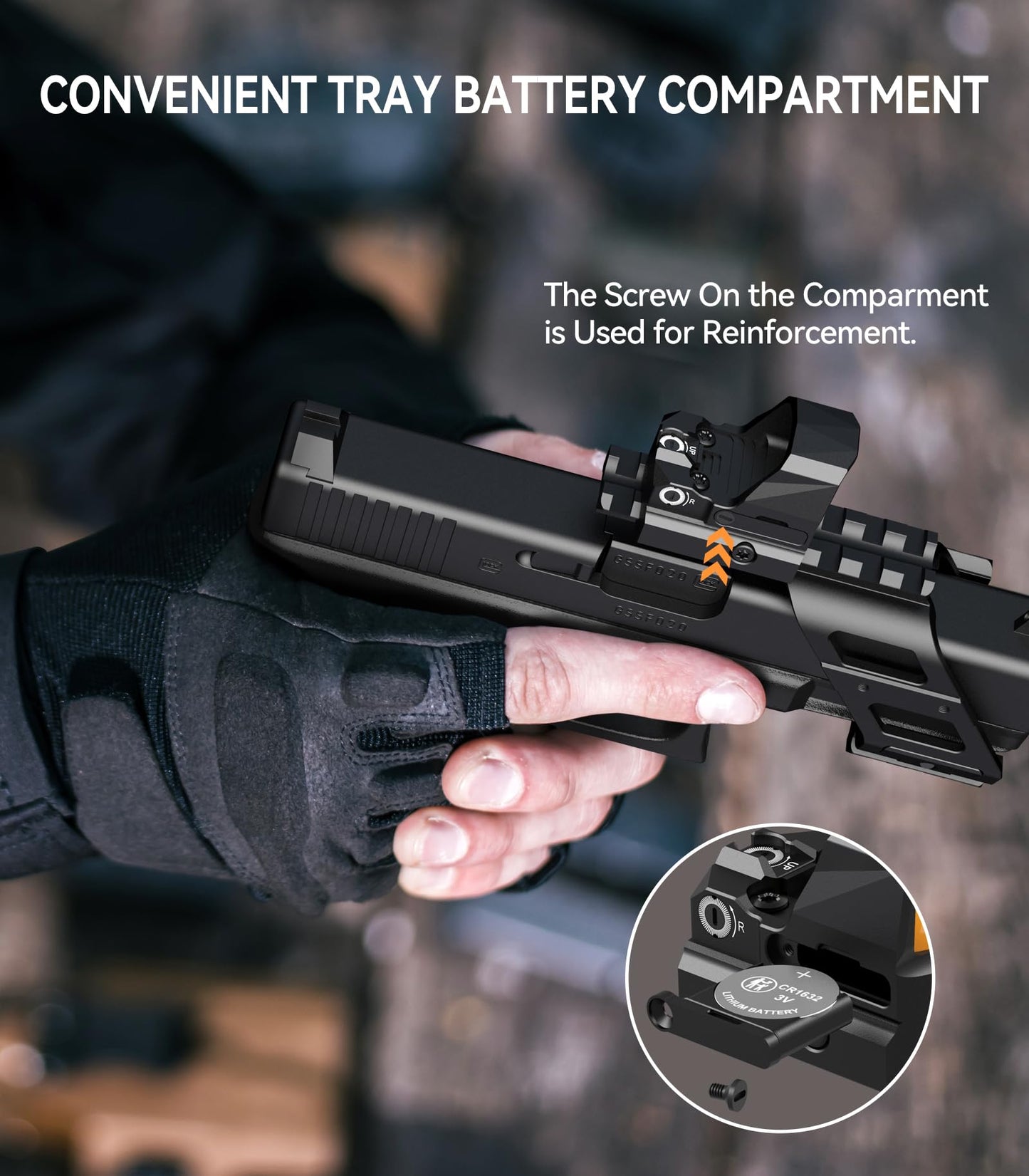 VOTATU PMD505-R Micro Red Dot for RMS/RMSc Footprint, Multiple Reticle Reflex Sight with Picatinny Mount - Shake Awake Optic for Pistol - 2 MOA Dot 46 MOA Circle
