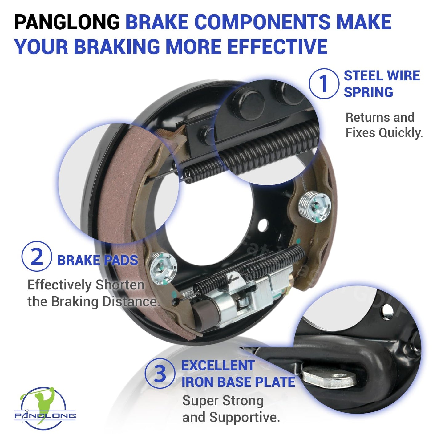 Panglong Golf Cart Brake Assembly, Fit Yamaha Rear Brake & EZGO TXT Rear Brake, Suitable for Yamaha G14,G16,G19,G20,G21,G22, EZGO TXT Medalist, OEM# 70998G01,70998-G02,JN6-F7290-03-00,JN6-F7280-03-00