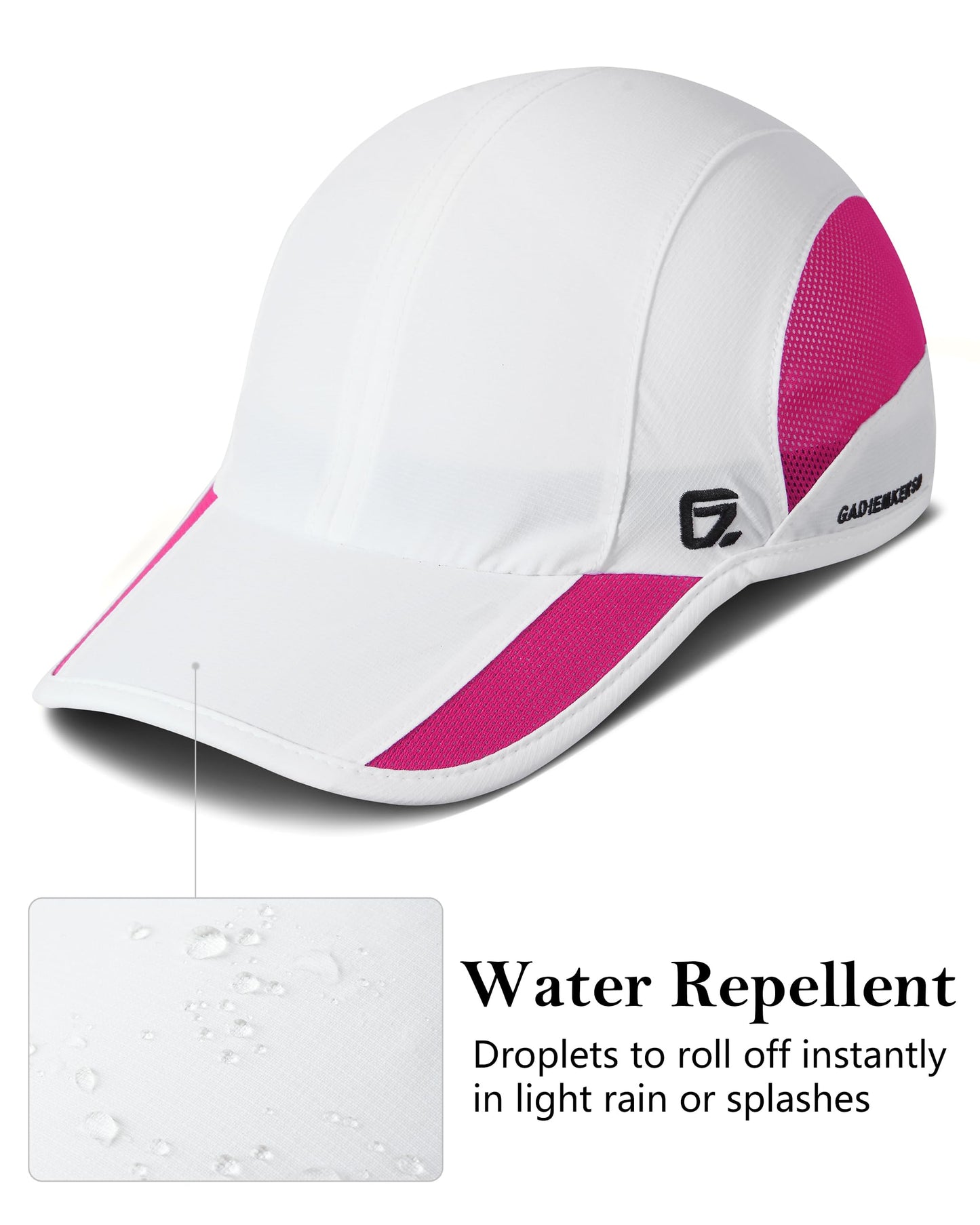 GADIEMKENSD Outdoor Running Hat Men's Cooling UPF50+ Womens Baseball Cap Sport Mesh Sun Hat Trucker Dad Caps Quick Dry Breathable Unstructured for Summer Camping Fishing Hiking White S/M 6 7/8-7 1/4