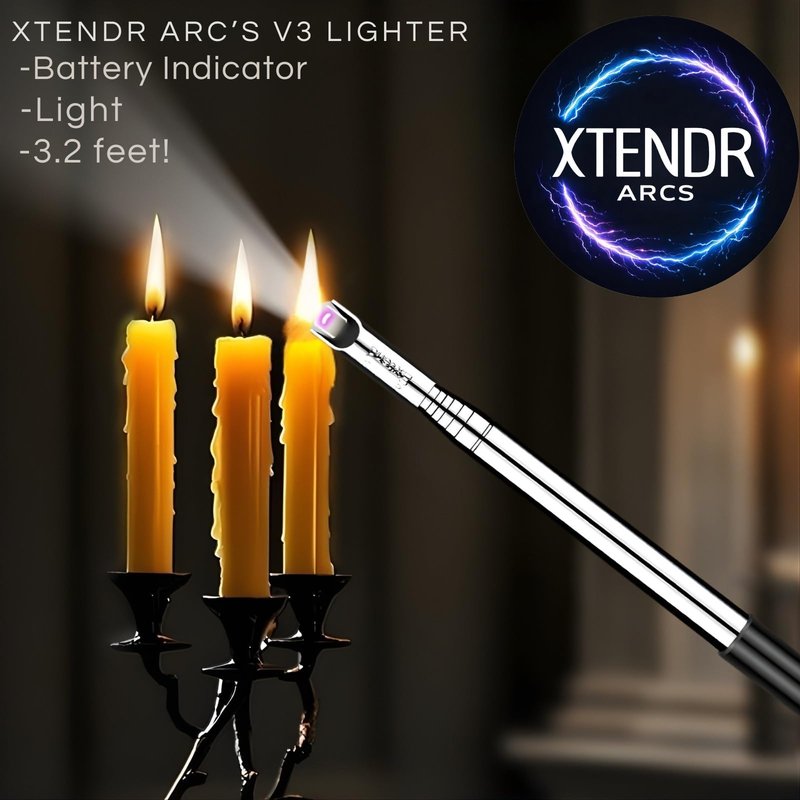 XTENDR ARCS V3 Extendable 3.2 Feet LED Arc Extra Long Flameless Fireplace Stove Electric Candle Lighter for Pilot Light, Grilling, Firepit, Kitchen, BBQ (Blue)