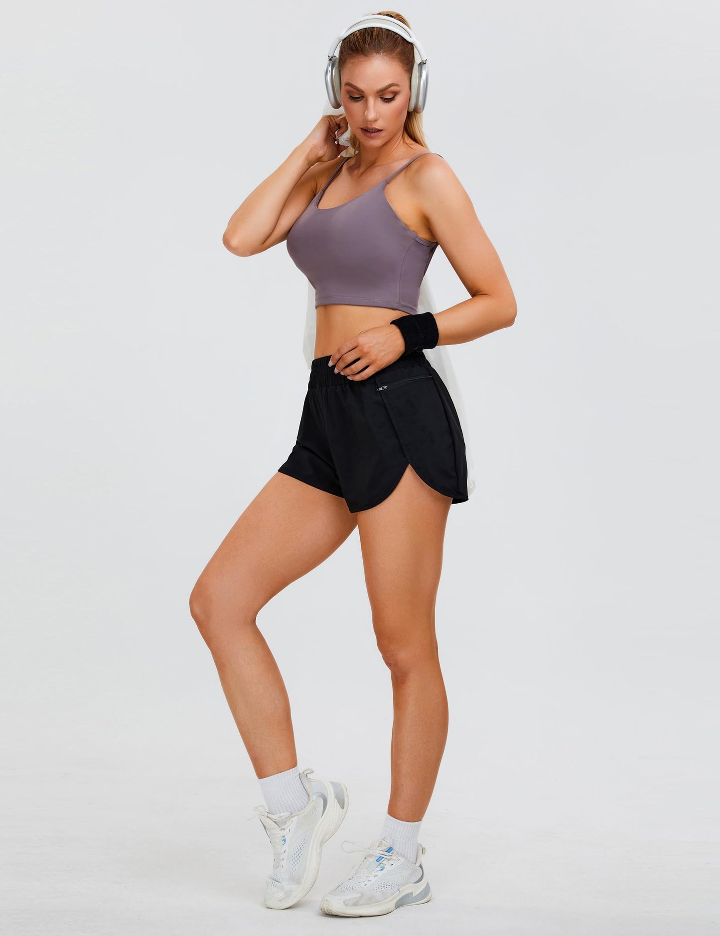 Blooming Jelly Womens Quick-Dry Running Shorts Sport Athletic Active Workout Shorts with Pockets 1.75" (Medium, Black)