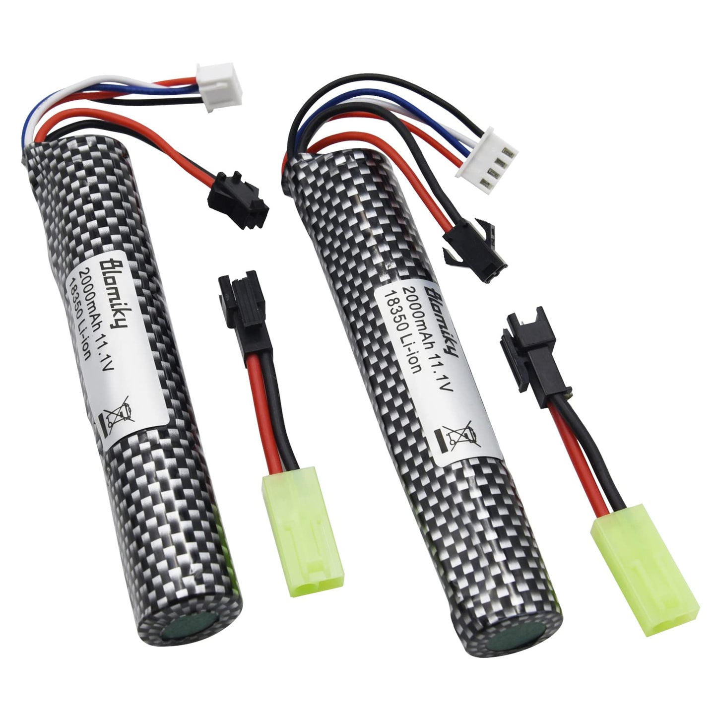 Blomiky 11.1V 2000mAH Li-ion 3S Rechargeable Battery Suitable for Air Soft Splatter Blaster / 183503 * 2
