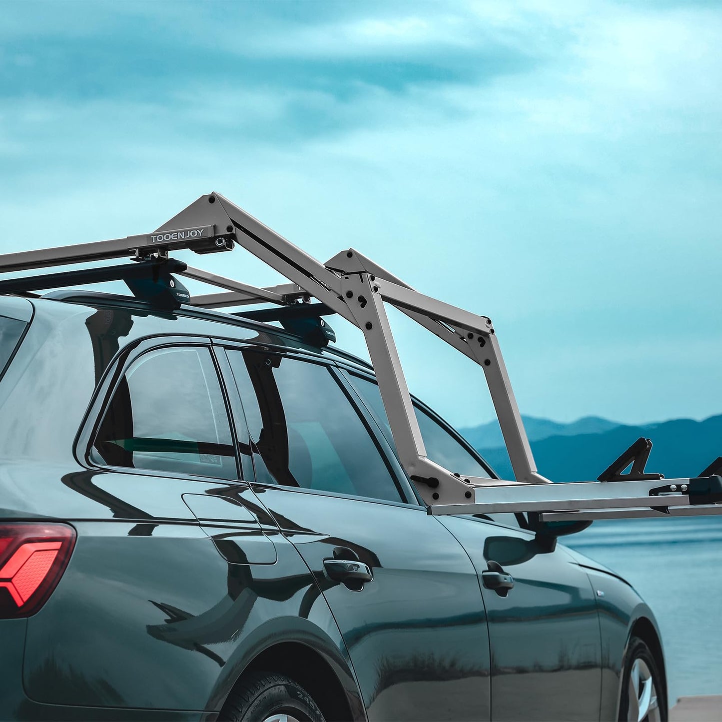 TOOENJOY Elevate Lift Assist Roof Rack, SUV Bike Kayak Carrier Elevating Assist Camping Multiple Loading