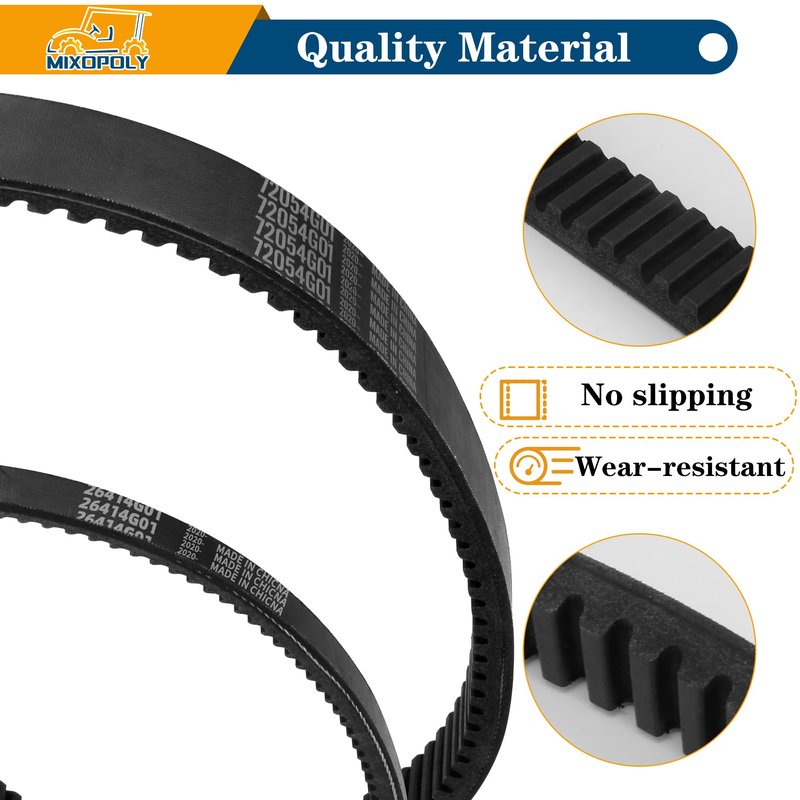 Mixopoly Starter Generator Belt & Clutch Drive Belt Kit for EZGO TXT/Medalist 4 Cycle Gas Golf Cart 1994-2013 with 295/350cc Robin Engine, Replace 72054G01, 72024G01, 72025G01, 26414G01, 630587