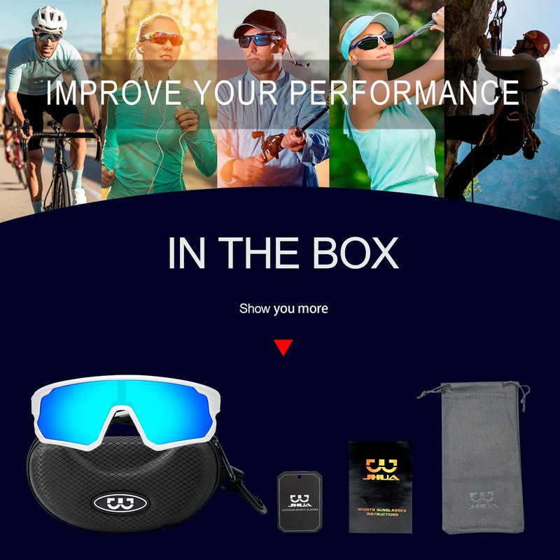 FMY Polarized Cycling Glasses for Men Women, UV400 Protection Sports Sunglasses for Baseball Running Fishing Golf