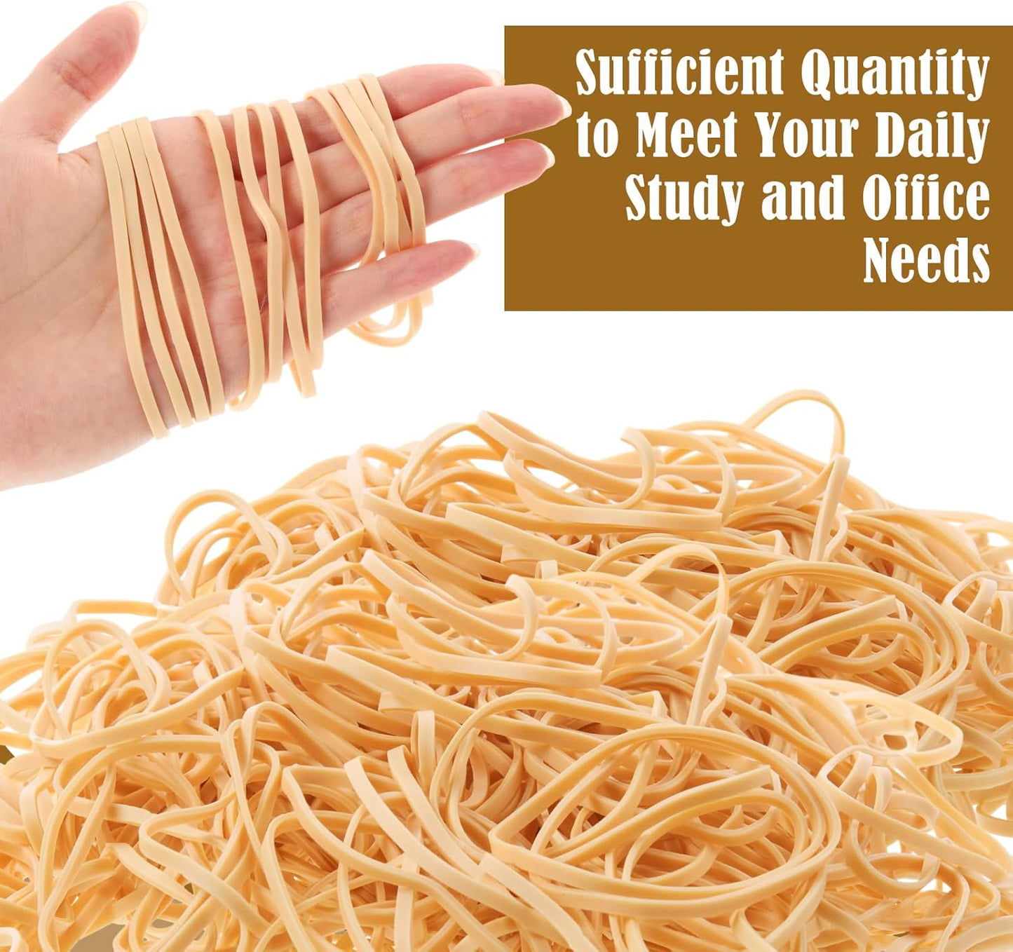 Beige Rubber Bands - 5 lb Bulk | Strong, Soft Elastic for Office Supplies & Organizing
