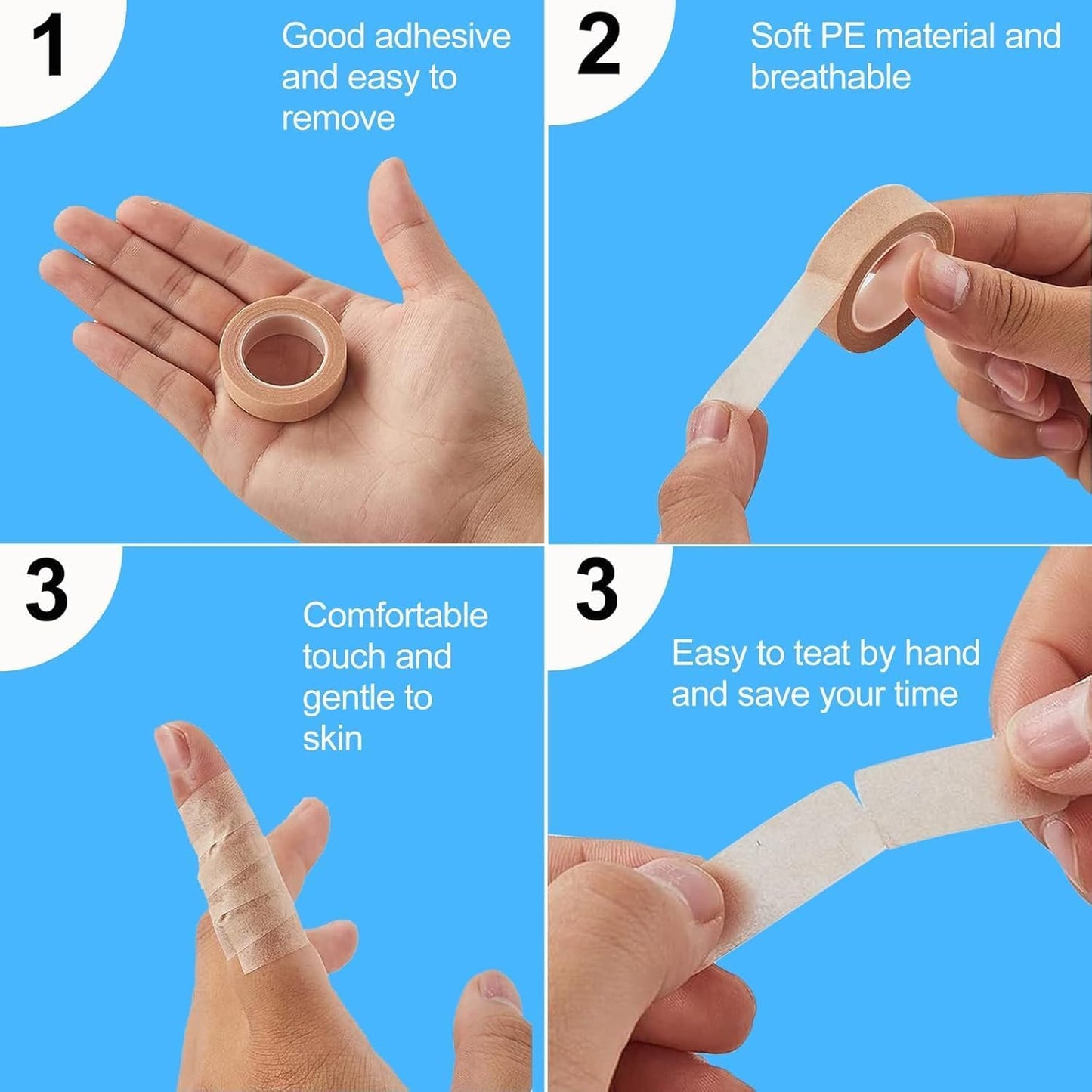 8 Rolls Micropore Tape, Nose Tape for Rhinoplasty Shaping, Flexible Skin Tape Breathable Nose Tape, Self Adhesive Gauze Tape for Wound Injuries Swelling Sports, Yellow(0.5 in x 10 Yd)