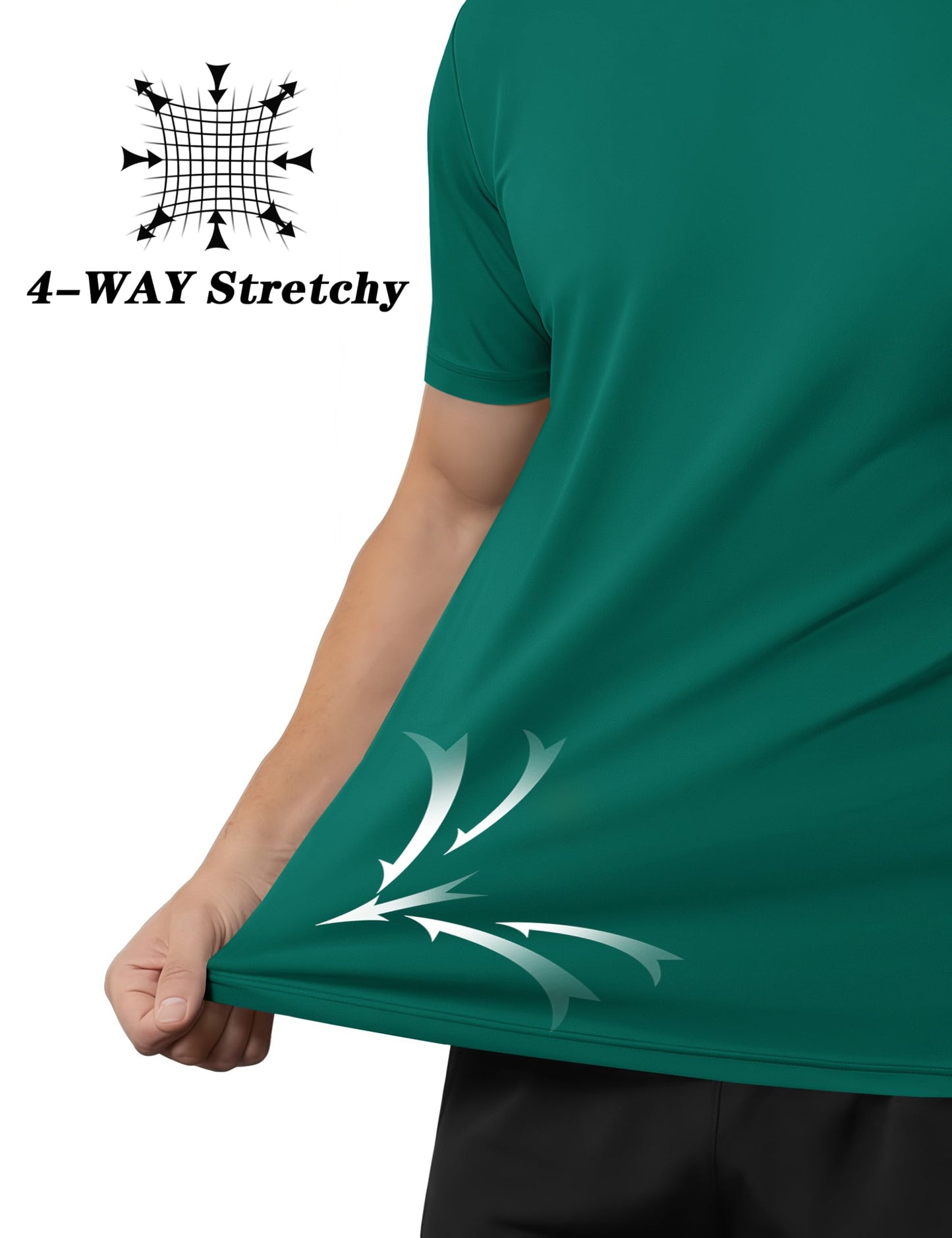 KEFITEVD Sun Shirts for Men Short Sleeve UPF 50+ Swim Shirts Rash Guard T-Shirt Lightweight Quick Dry Fishing Hiking Shirts Emerald Green