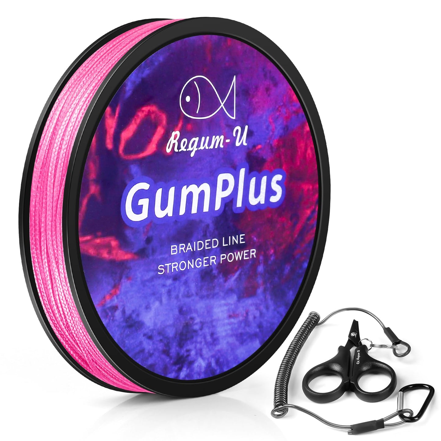 Regum-U GumMAX 150 Yards/50 LB 8X Braided Fishing Line Abrasion Resistant Superline Zero Stretch & Smaller Diameter Confuse & Never Fade in Saltwater and Freshwater (Pink,50LB-150yards)