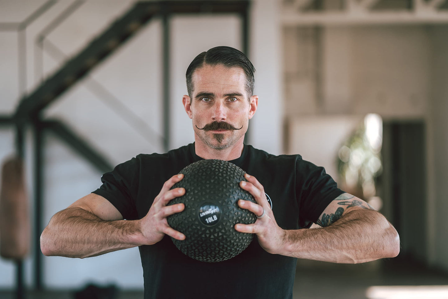 Living.Fit Slam Ball – Durable Heavy-Duty 5 LB Slam Ball for Strength Training, Crossfit, and Functional Fitness – Available in Multiple Weights – Non-Slip Grip, Versatile for Full-Body Workouts