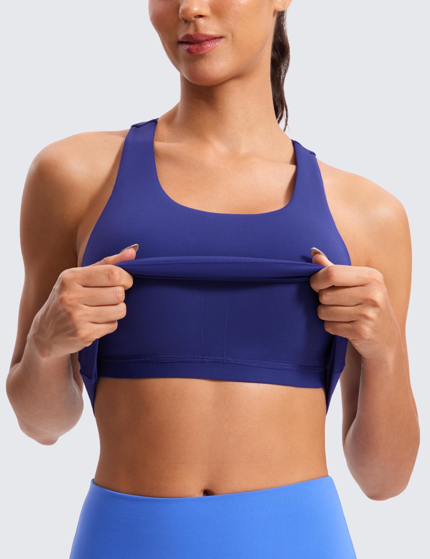 CRZ YOGA Butterluxe Racerback Tank Tops Larkspur Blue Large