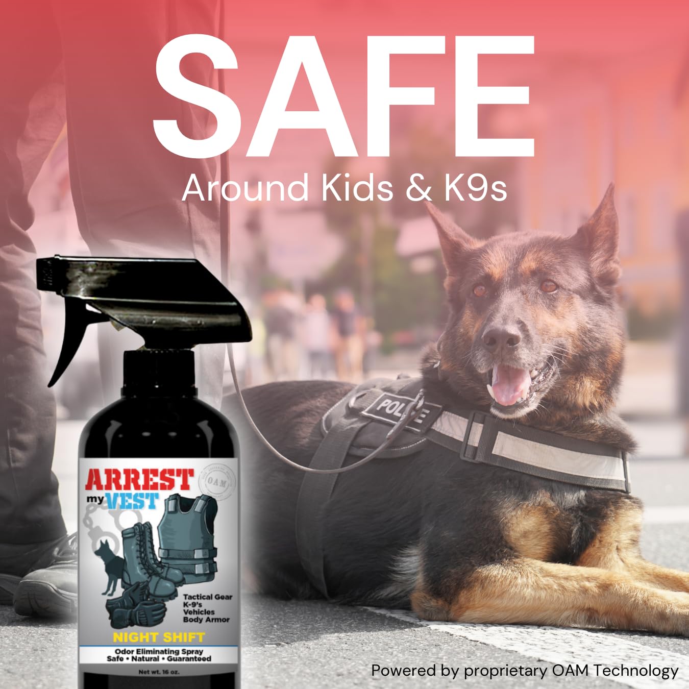 Arrest My Vest Military Grade Odor Eliminating Spray for Body Armor, Tactical Gear, and K9 Equipment. Safe on Ballistic Vests, Fabrics, & Police Gear - Night Shift Fragrance 1 Gallon + 2 16 oz Bottles